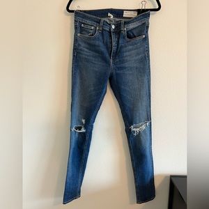 Rag & Bone High Rise Skinny Jeans Size 28 Distressed